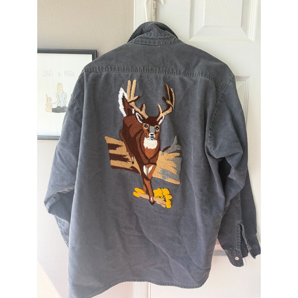 Black Jean Jacket Deer Decal